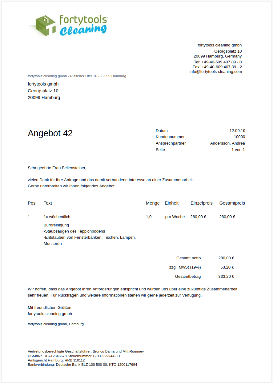 Angebot Erstellen Vorlage Kostenlos
